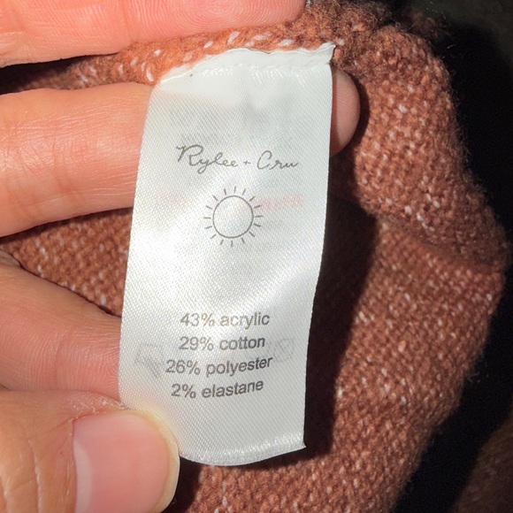 Rilee + Cru  Cash Sweater Heathered Brick Pullover Collared Sweater. - Picture 6 of 6